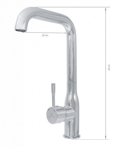 Álló mosogató csaptelep 900-os INOX nyakkal 35-es bet.