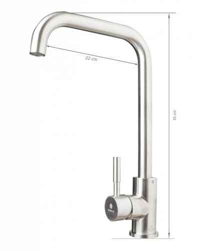 Álló mosogató csaptelep 900-os INOX nyakkal 35-es bet