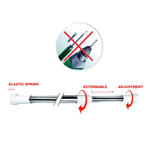 Zuhanyfüggönytartó rozsdamentes acél rúd 110-200cm