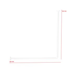L alakú zuhanyfüggönyrúd fehér 80cm