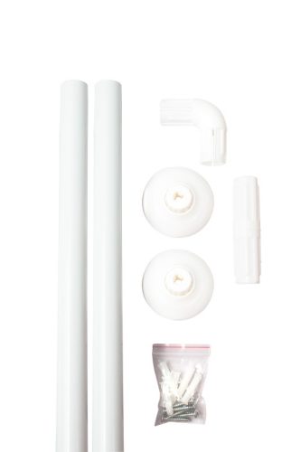 L alakú zuhanyfüggönyrúd fehér 80cm