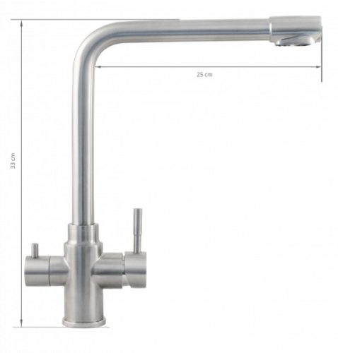 Álló mosogató csaptelep vízszürőhőz INOX kialakítás