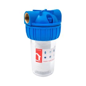   Poharas vízszűrő 7", 1"-os bekötéssel, szerelő kulcs, tartó, pamutszűrő 25 μm, max.: 10 bar, hőfok: 5 - 45°C