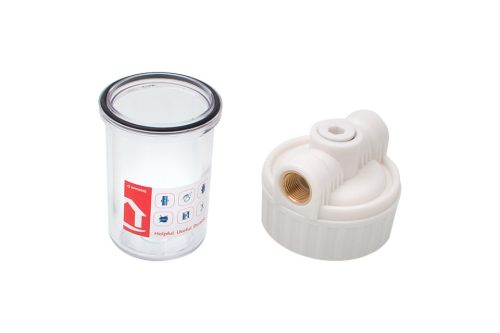 Poharas vízszürő 5", 1/2"-os bekötéssel, szűrőbetét vagy polifoszfát kristályokkal is használható