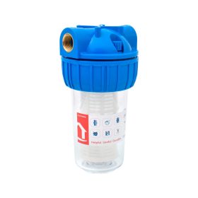   Poharas vízszűrő 7", 3/4"-es bekötéssel, szerelő kulcs, tartó, mosható szűrőbetét 50 μm, max.: 10 bar, hőfok: 5 - 45°C