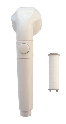 Fehér zuhanyfej STOP funkcióval